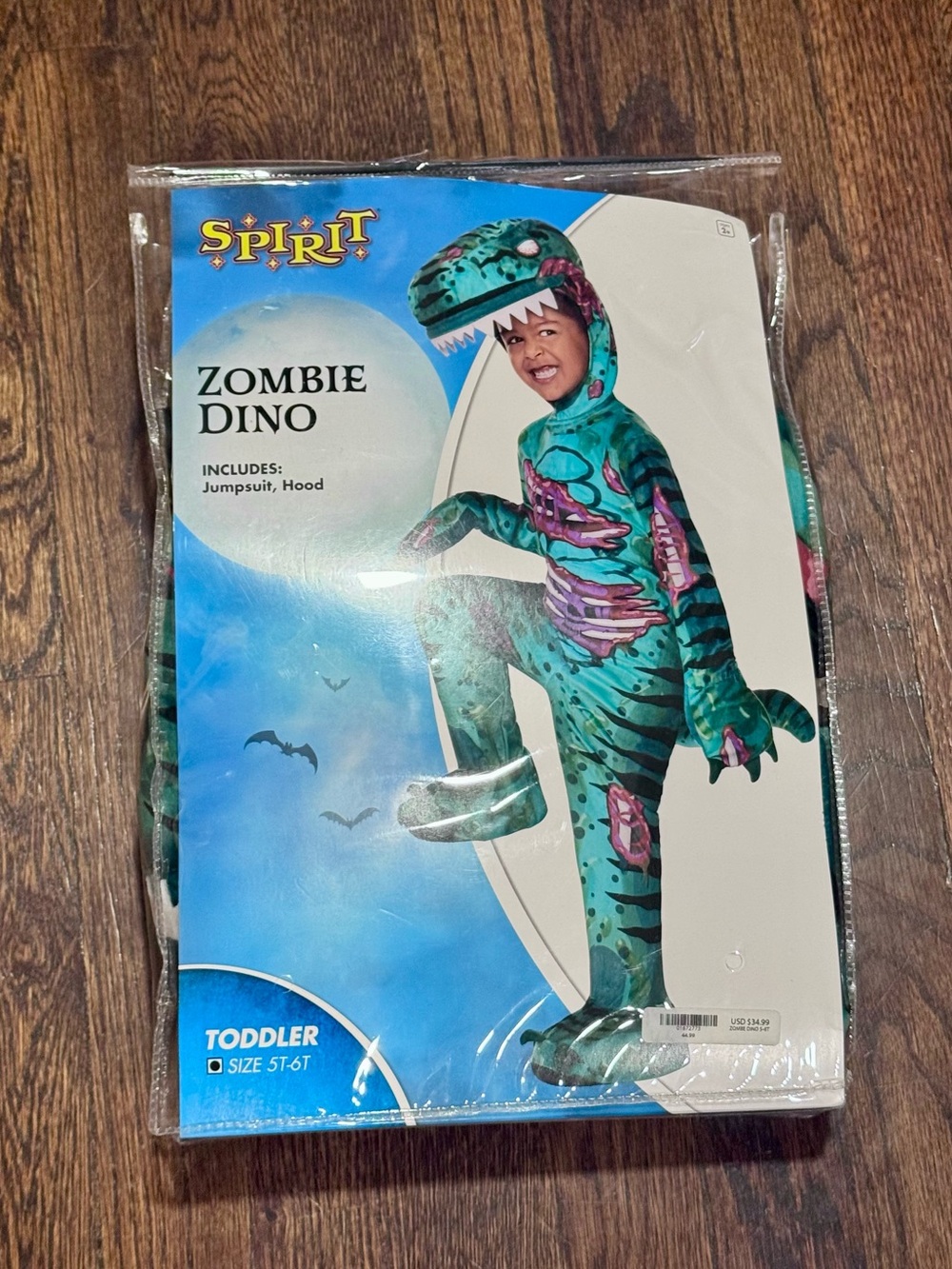 Spirit Halloween Toddler Zombie Dino Costume - Teal/Green